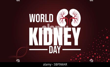World Niere Day Act jetzt für Nierengesundheit Stock Vektor