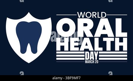 Welt-Oral-Gesundheit Tag Lächeln für ein Leben Stock Vektor