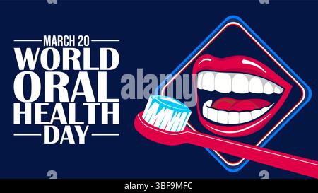 Welt-Oral-Gesundheit Tag Lächeln für ein Leben Stock Vektor