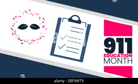 Schulungsmonat 911, Stärkung von Communitys mit Sicherheitswissen Stock Vektor