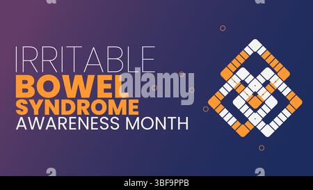 Awareness Month, Verständnis und Unterstützung für das Reizdarmsyndrom Stock Vektor