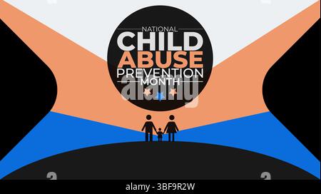 Nationaler Monat Zur Verhinderung Von Kindesmissbrauch, Die Zukunft Jedes Kindes Schützen Stock Vektor