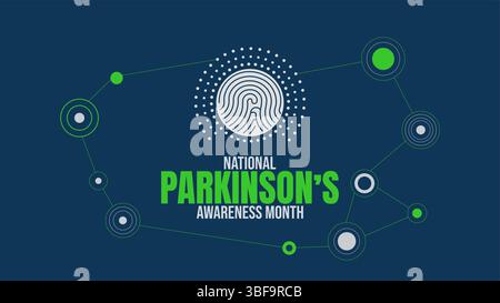 National Parkinsons Awareness Month, Hope, Research und Support Stock Vektor