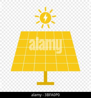 Symbol für Sonnenkollektor. Flaches Symbol Stock Vektor