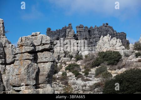El Torcal - eine Karstlandschaft Stockfoto