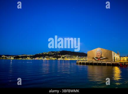 Nachtszene in Wellington, Neuseeland Stockfoto