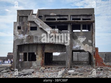 Verlassene Insel Hashima Gunkanjima, ein Weltkulturerbe in Nagasaki Stockfoto