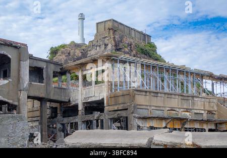 Verlassene Insel Hashima Gunkanjima, ein Weltkulturerbe in Nagasaki Stockfoto
