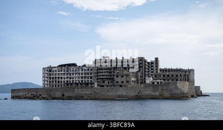 Verlassene Insel Hashima Gunkanjima, ein Weltkulturerbe in Nagasaki Stockfoto