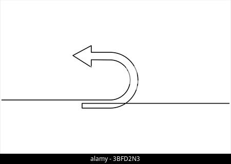 Durchgehende einzeilige Zeichnung von Pfeilen. Vektorabbildung des Pfeilsymbols „Line Art“ Stock Vektor