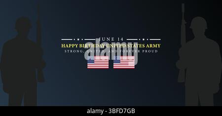 Happy Birthday US Army reflektiert über 248 Jahre Dienst Stock Vektor