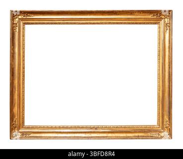 Horizontaler goldener Retro-Bildausschnitt auf weißem Hintergrund Stockfoto