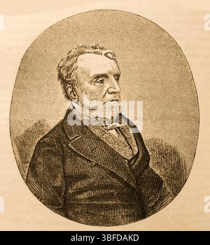 Ein Porträt von George Grote (1794 1871) britischer Abgeordneter, Philosoph und Historiker, der den Pseudonym Richard Carlile benutzte. Sein Grab und seine Büste sind in der Westminster Abbey zu sehen Stockfoto