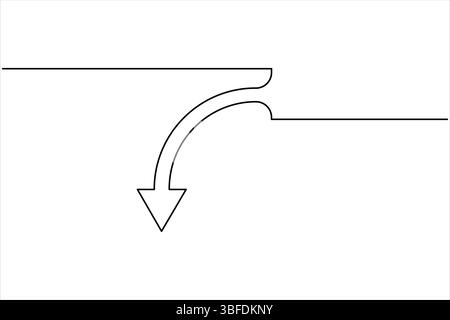 Eine einzeilige Zeichnung des Pfeilsymbols durchgehende einzeilige Grafik Pfeildesign Vektor-Illustration Stock Vektor