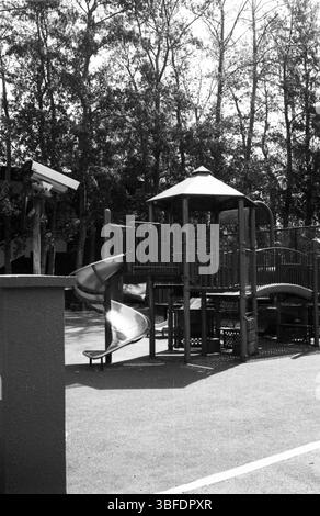 Spielplatz, der von der Überwachungskamera in Peking in den frühen 2010er Jahren überwacht wurde Stockfoto