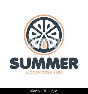 Sommer-Logo-Vektor-Sammlung – tropische Strandabzeichen, Sonnenuntergang Embleme, Urlaubs-Icons, Palmengrafiken, Sonnen- und Reiseillustrationen, Urlaubs-Typog Stock Vektor