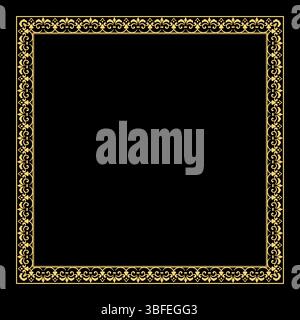 Dekorativer Rahmen. Elegantes Vektorelement für Design im östlichen Stil, Platz für Text. Goldener Blumenrand. Schnürung für Einladungen und Grußkarten Stock Vektor