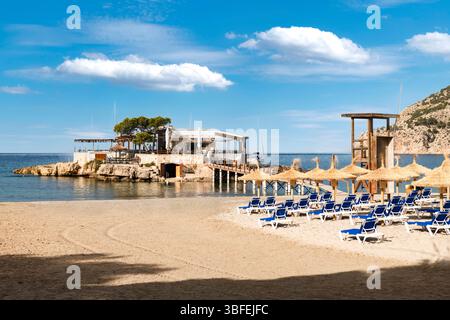 Am Sandstrand von Camp de Mar in den frühen Morgenstunden - Mallorca - 2078 Stockfoto