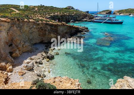 Blaue Lagune Comino Malta Stockfoto