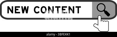 Suchbanner in neuen Wörtern mit dem Lupensymbol auf weißem Hintergrund Stock Vektor