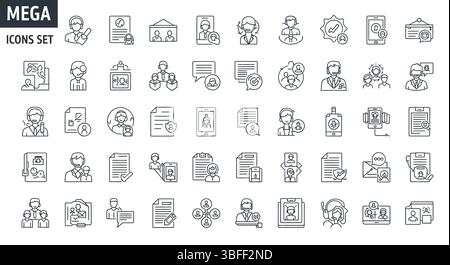 Set von Linear Customer Service Vector Icons, Symbolblatt. Stock Vektor