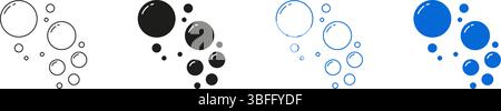 Blasenkreislinie Und Symbolsatz Volumenkörper. Air And Water Bubble Symbol Kollektion. Abbildung Des Isolierten Vektors Stock Vektor