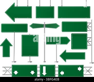 Grüne Straßenschilder Stock Vektor
