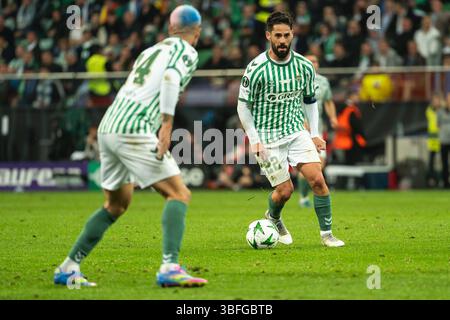 BRESLAU, POLEN - 28. MAI 2025: UEFA Conference League-Finale Fußball-Spiel Real Betis - Chelsea. Isco . Stockfoto