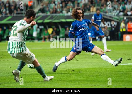 BRESLAU, POLEN - 28. MAI 2025: UEFA Conference League-Finale Fußball-Spiel Real Betis - Chelsea. Marc Cucurella Stockfoto