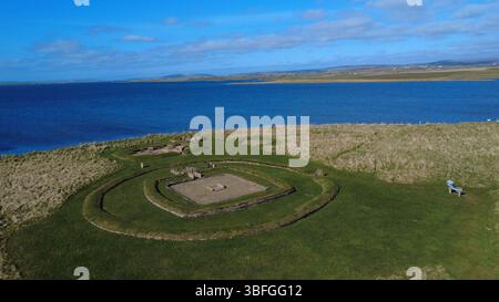 3200 v. Chr. Barnhouse Neolithic Village auf dem Festland Orkney, Schottland Großbritannien Stockfoto
