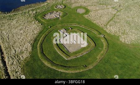 3200 v. Chr. Barnhouse Neolithic Village auf dem Festland Orkney, Schottland Großbritannien Stockfoto