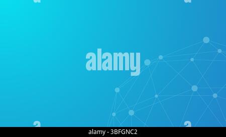 Technologie blauer Hintergrund. Punkte, die durch Linien verbunden sind. Abstrakte Welle. Minimalistisches Mesh. Abstrakte polygonale Form. Stock Vektor