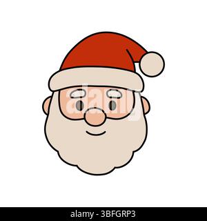 Diese Vektor-Illustration zeigt ein fröhliches Santa Claus Gesicht, perfekt für festliche Weihnachtsmotive, Weihnachtskarten und saisonales Marketing. Ideal für Stock Vektor
