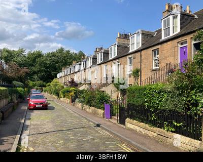 Stockbridge Kolonien, traditionelle Wohnhäuser, Edinburgh Schottland Stockfoto
