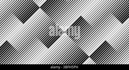 Streifenmuster. Hintergrund mit parallelen diagonalen Geraden unterschiedlicher Dicke. Hintergrundbild mit dynamischem Halbtoneffekt. Abstraktes geometrisches Muster. Vektorgrafik. Stock Vektor