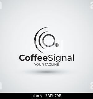 Abstrakte Designvorlage Für Kaffeesignale Stock Vektor