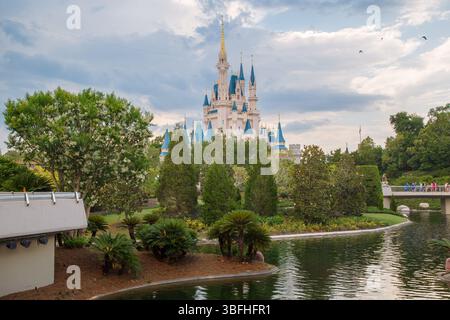 Das Cinderella Castle im Magic Kingdom Amusemenet Park in Orlando, Florida. Stockfoto