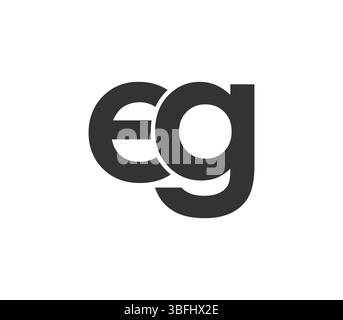 Z. B. kreatives, geometrisches, anfängliches, modernes und minimales Logo. Buchstaben, z. B. trendige Schriftarten. Universelles professionelles elegantes Techno-Vektor-Design. Stock Vektor