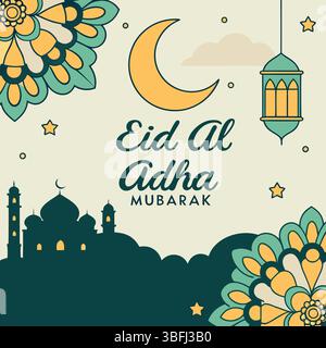 EID al-Adha Mubarak Grußkarten Vektor | islamische Festival Karte Design Sammlung Stock Vektor