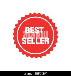 Bestseller-Abzeichen Vektor | Rotes Abzeichen auf weißem Hintergrund Stock Vektor