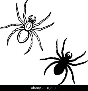 Einfache Line Art Spinnen Stock Vektor