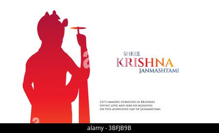 Glückliche Janmashtami mit farbenfrohen abstrakten Hintergrund Vektor-Illustration Design. Illustration für Krishna Janmashtami. Stock Vektor