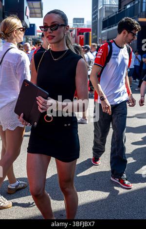 CIRCUIT DE BARCELONA-CATALUNYA, SPANIEN - MAI 31: Flavy Barla, Freundin von Esteban Ocon, beim Großen Preis von Spanien auf dem Circuit de Barcelona-Catalunya am Samstag, den 31. Mai 2025 in Montmelo, Spanien (Foto: Michael Potts/BSR Agency) Stockfoto