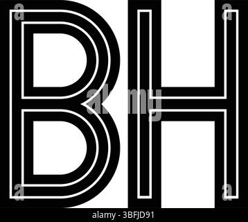 Einfaches Logo mit BH-Buchstaben Stock Vektor