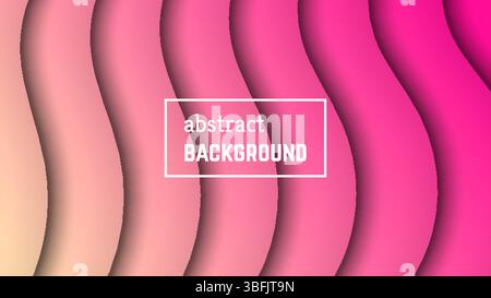 Abstrakter geometrischer Hintergrund der minimalen Welle. Pinke Wellenform für Banner, Vorlagen, Karten. Vektorabbildung. Stock Vektor