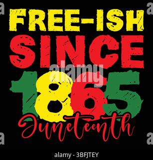 Juneteenth T-Shirt Design und afroamerikanische Pride- und Emancipation Celebration-Elemente. Stock Vektor