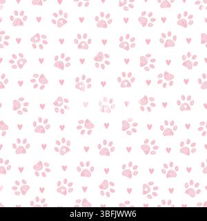 Das nahtlose Muster der rosafarbenen Pfote Stock Vektor