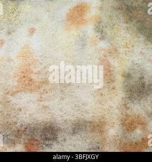 Schöner alter brauner und goldener Hintergrund. Aquarellbeige, sepiafarbene Pastelltextur. Handgezeichnete Illustration isoliert auf Hintergrund Stockfoto