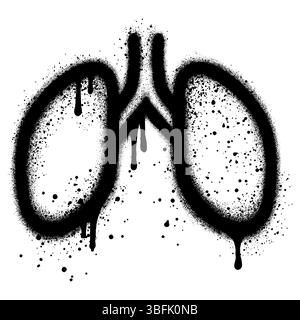 Spray Graffiti Lungen Symbol isoliert auf weißem Hintergrund. Stock Vektor