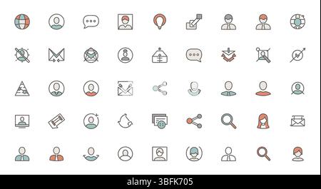 Benutzersymbolgruppe – Symbole für Profil, Konto, Person und Avatar Stock Vektor